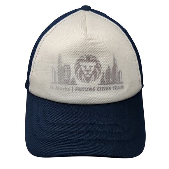 St. Marks Future Cities Team Snapback Trucker Hat Blue One Size Mesh Back - Picture 1 of 10